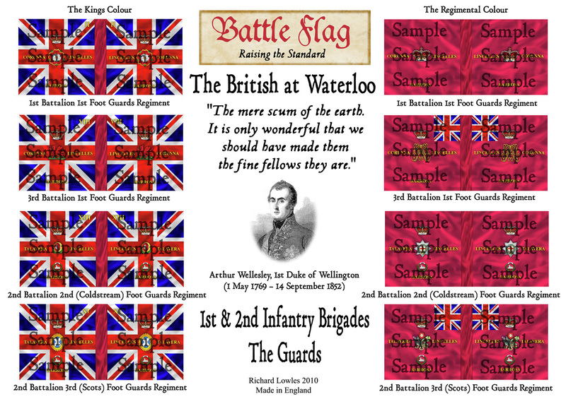28mm FLAGS BRITISH 2nd INFANTRY BRIGADE WATERLOO CAMPAIGN 
